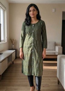 Stylish Green Printed Kurta