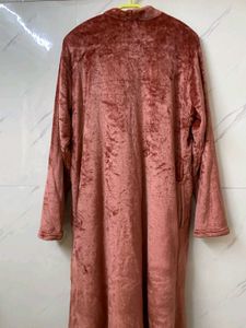 KLOTTHE Plus Size Woolen Bathrobe With Belt