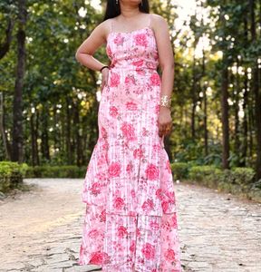 Pretty Pink Floral Maxi Dress