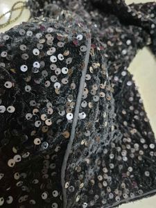 Sparkling Black Sequin Blouse