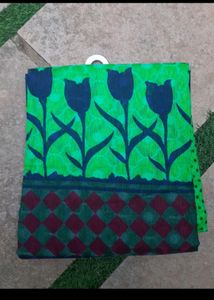 Tissue Plain Jacquard Saree With Attached Blo