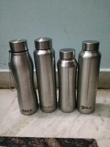 Set of 4 Stainless Steel Water Bottles