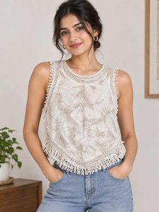 Boho Crochet Lace Trim Tank Top