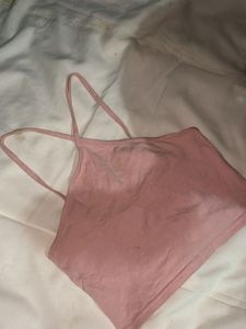 Pink Cropped Tank Top