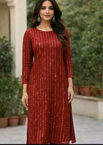 Elegant Red Kurta Set with Dupatta