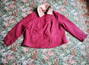 Burgundy Suede Jacket (free🎁sling bag🐰)