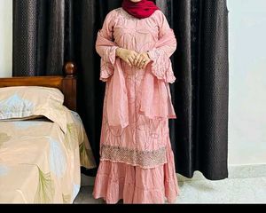 Elegant Pink Printed Kurta Set with Dupatta