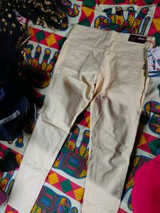 Cargo Jeans Cream Colour