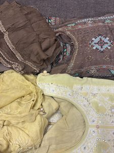 Beautiful Yellow and Brown Kurta Set