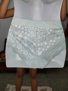 Premium Mint Green High-Waist Sheer Lace Panty (Si