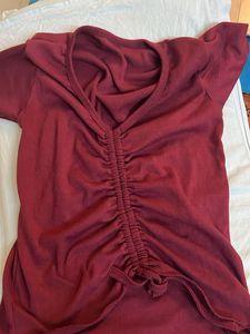 Maroon Crop Top