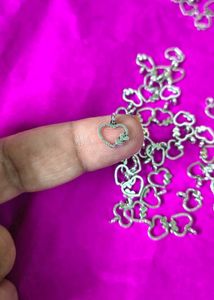 Heart Silver Metal Charms 10 pic Pendants