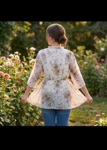 Floral Print Peplum Tunic Top