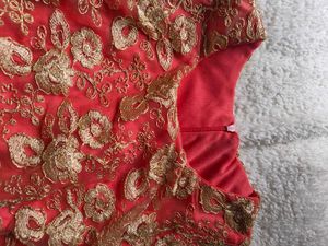 Elegant Coral Embroidered Gown( HIGH DISCOUNT)