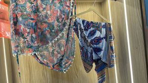 Boho Print Bikini Set with Sarong