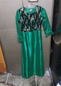 Floor Length Dress With Sequins And Pearls