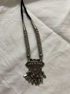 Boho Silver Oxidized Necklace
