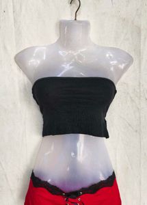 I. Black Strapless Tube Top