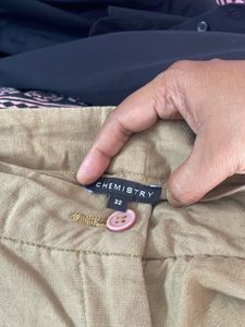 Beige Cotton Pants