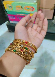 Gold-toned Bangle Set