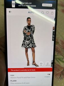 Stylish Black &amp; White h&amp;m Floral Dress