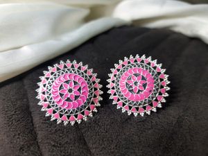 Stunning Meenakari Studs in Pink 💕