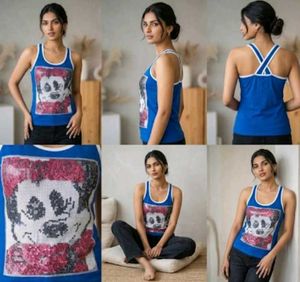 Sparkly Mickey Mouse Graphic Blue Tank Top