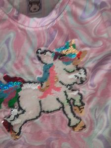 Sparkly sequenced Unicorn Pink Marble Dress