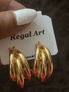 Regal Art Gold Tone Hoop Earrings
