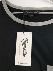 Men's Classic Black T-Shirt with Grey Trim