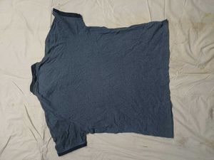 Men's Blue Textured Polo T-Shirt