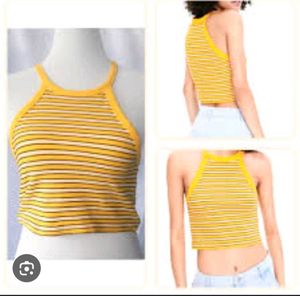 ZARA Striped Halter Neck Crop Top