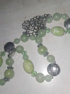 Green Beaded Chain Necklace