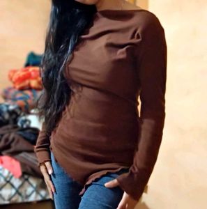 Brown Long Sleeve Top