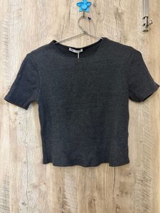 Zara Women's Charcoal Knit Top
