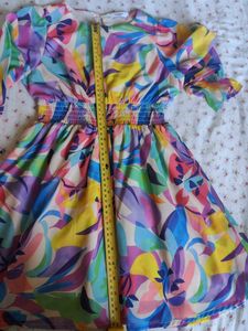 Vibrant Floral Print Long Sleeve Dress