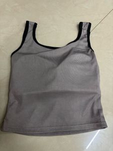 Stylish Grey Button-Up Tank Top