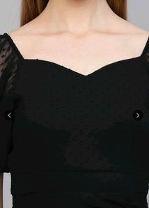 Chic Black Puff Sleeve Dress