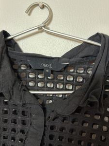 Chic Black Cut-Out Shirt