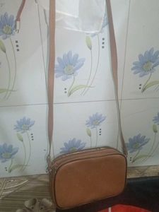 Vintage Brown Leather Crossbody Bag