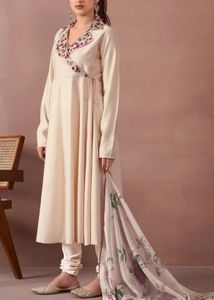 angrakha kurta embroidered set