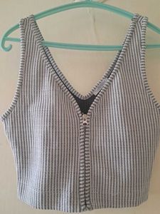 Striped V-Neck Vest
