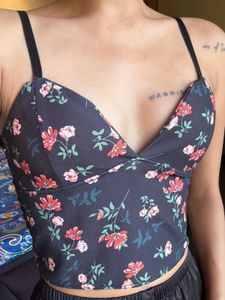 Floral Smocked Crop Top
