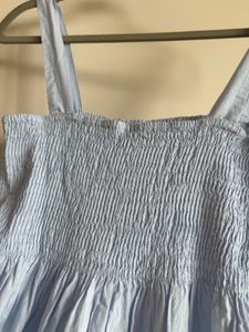 Light Blue Smocked Tiered Maxi Dress