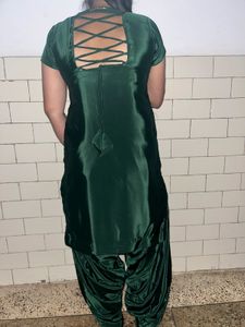 Elegant Green Silk Kurta with Patiala Pants