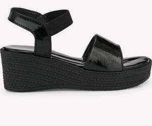 Stylish Black Wedge Sandals