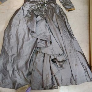 Grey Embellished Ethnic Gown for 12-14 year girl