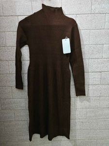 Brown Knit Midi Dress - New with Tags