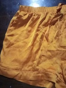 Orange Satin Shorts