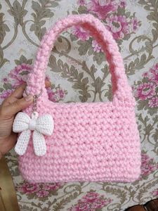 Cute Pink Crocheted Handbag